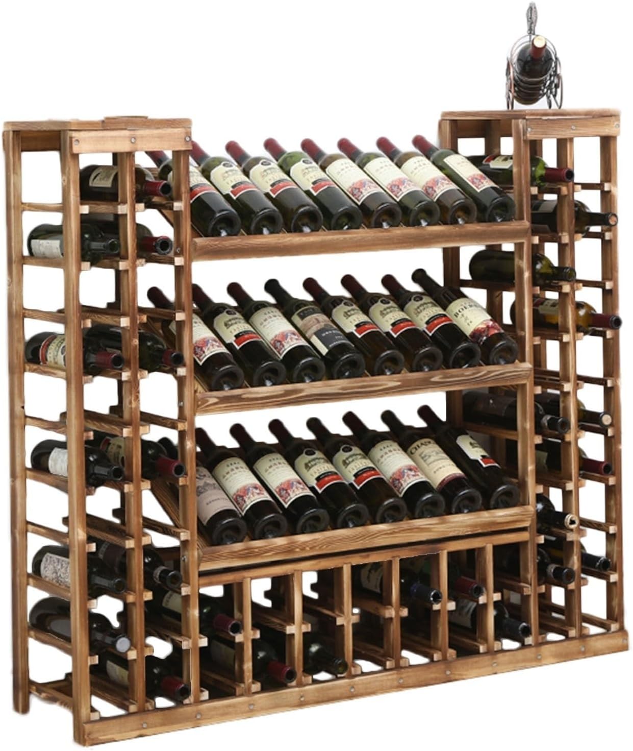 Floor Standing Wine Cooler Rack - Solid Wood Wine Bottle Display Cabinet, Elegant Storage & nizer for Bar/Living Room, Decorative Wine Rack for Wine Lovers