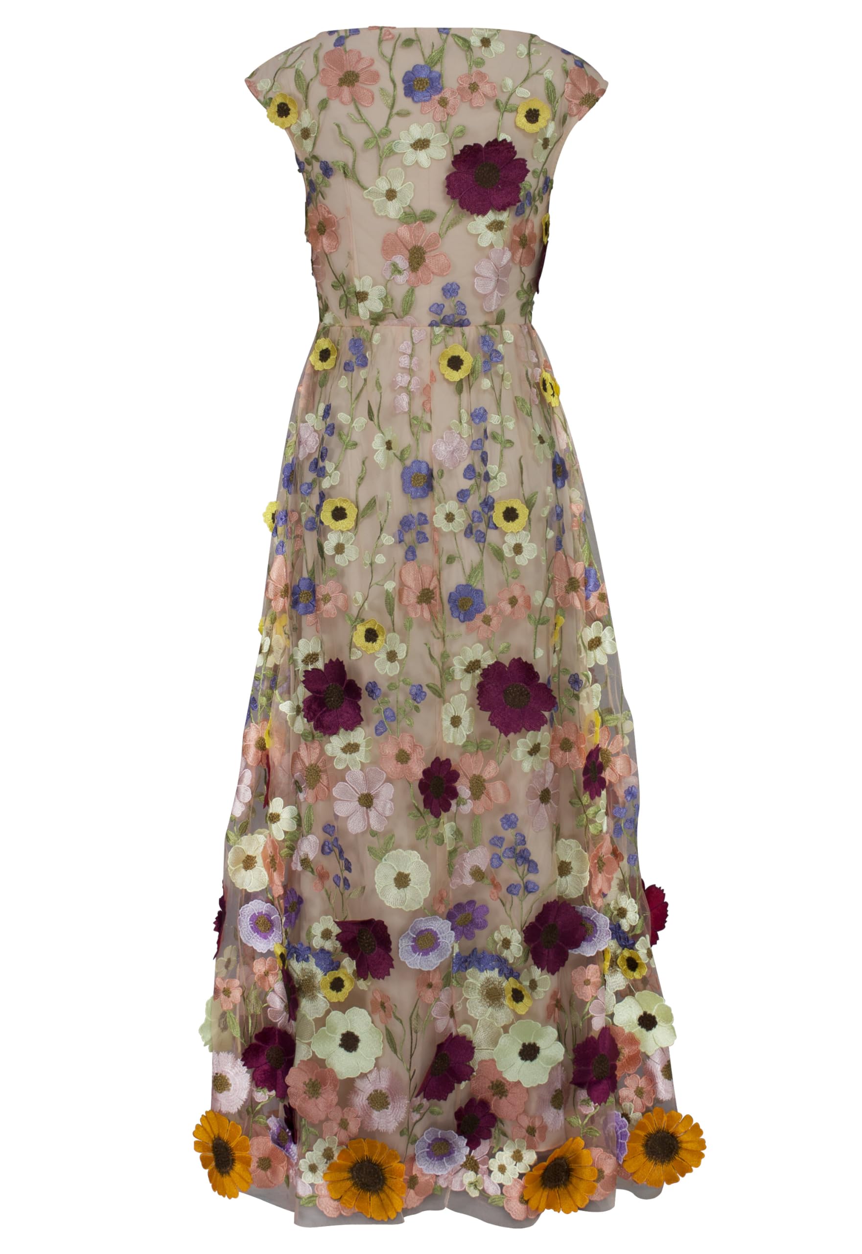 CHIC STAR Abito lungo da donna con applicazioni floreali 3D