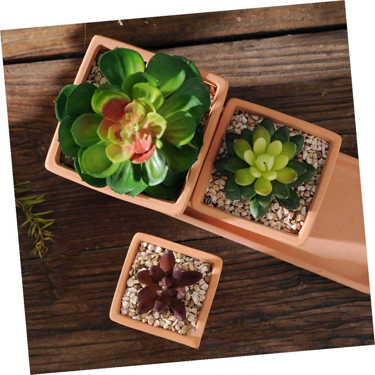 TOYANDONA Red Pottery Square Planter Flower Pot for Succulents and Cacti, Breathable Ceramic Bonsai Pot 10.5x9cm, Indoor Desktop Plant Container