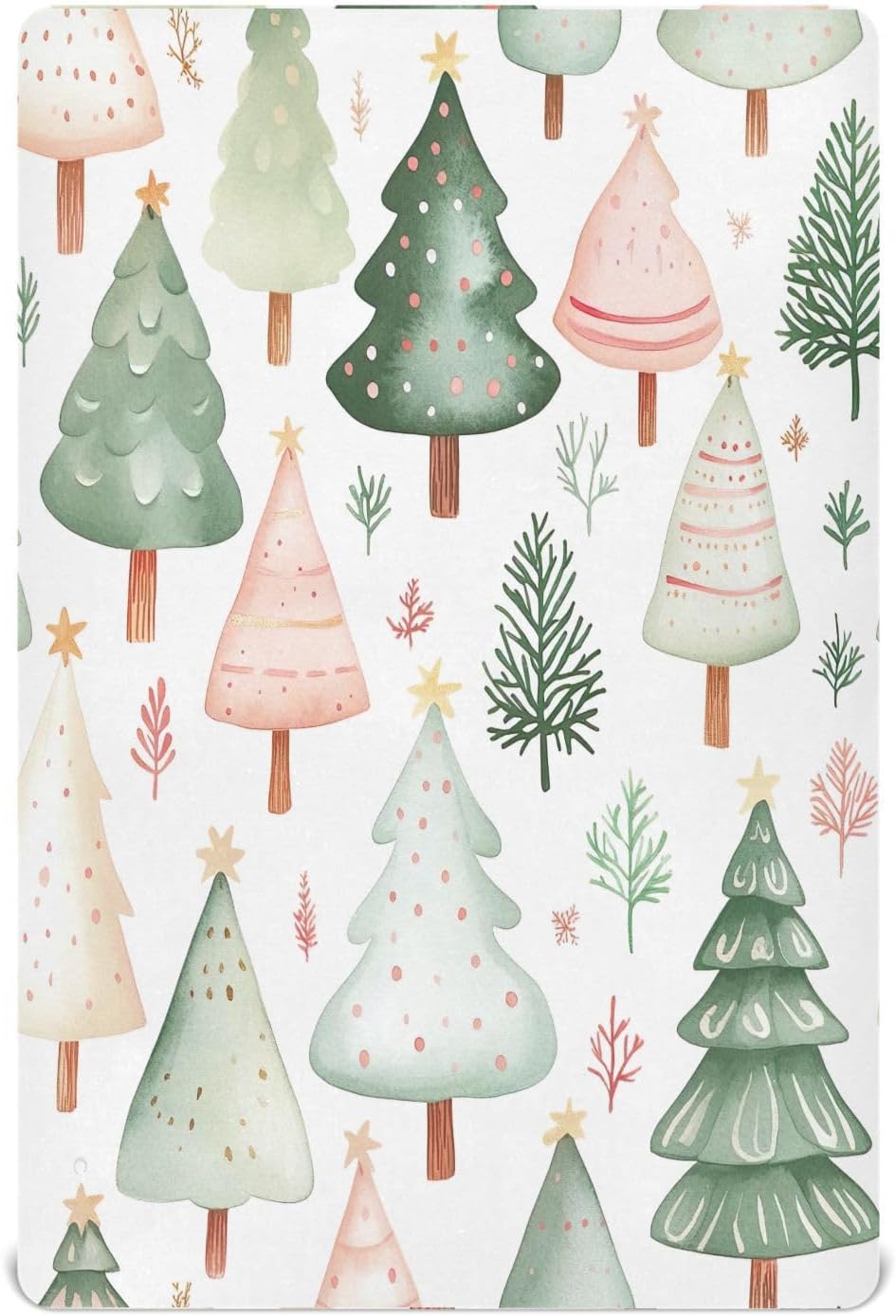 Jthubd Christmas Trees Crib Sheets for Boys Girls, Fitted
