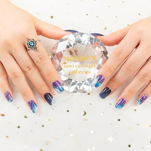 Miniatura 4 de Tiras de uñas de gel semicuradas, calcomanías de esmalte de uñas de gel, kits de envolturas de uñas completas para bricolaje en casa, funciona con