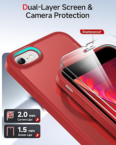 Miniatura 118 de LeYi Funda para iPhone XR: con protector de pantalla X2 + 2 funda para cámara [compatible con MagSafe] Funda protectora magnética i iphoneXR, Negro