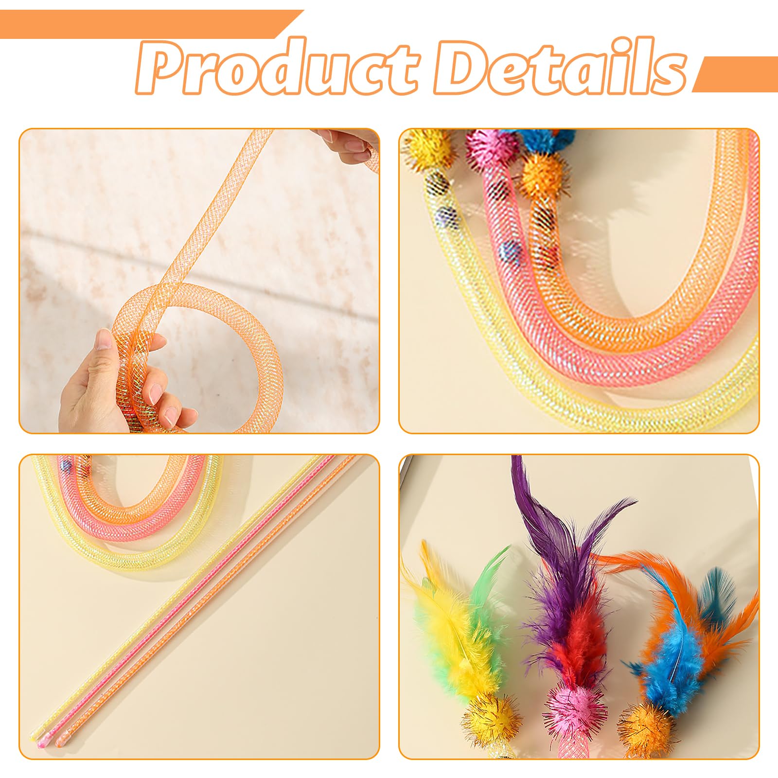 KIPTVO Catnip Toys for Indoor Cats Snaky Rope Kitten Spring Tube, Cat Grass Teething Stick, Safe Teeth Cleaning Chew - Image 3