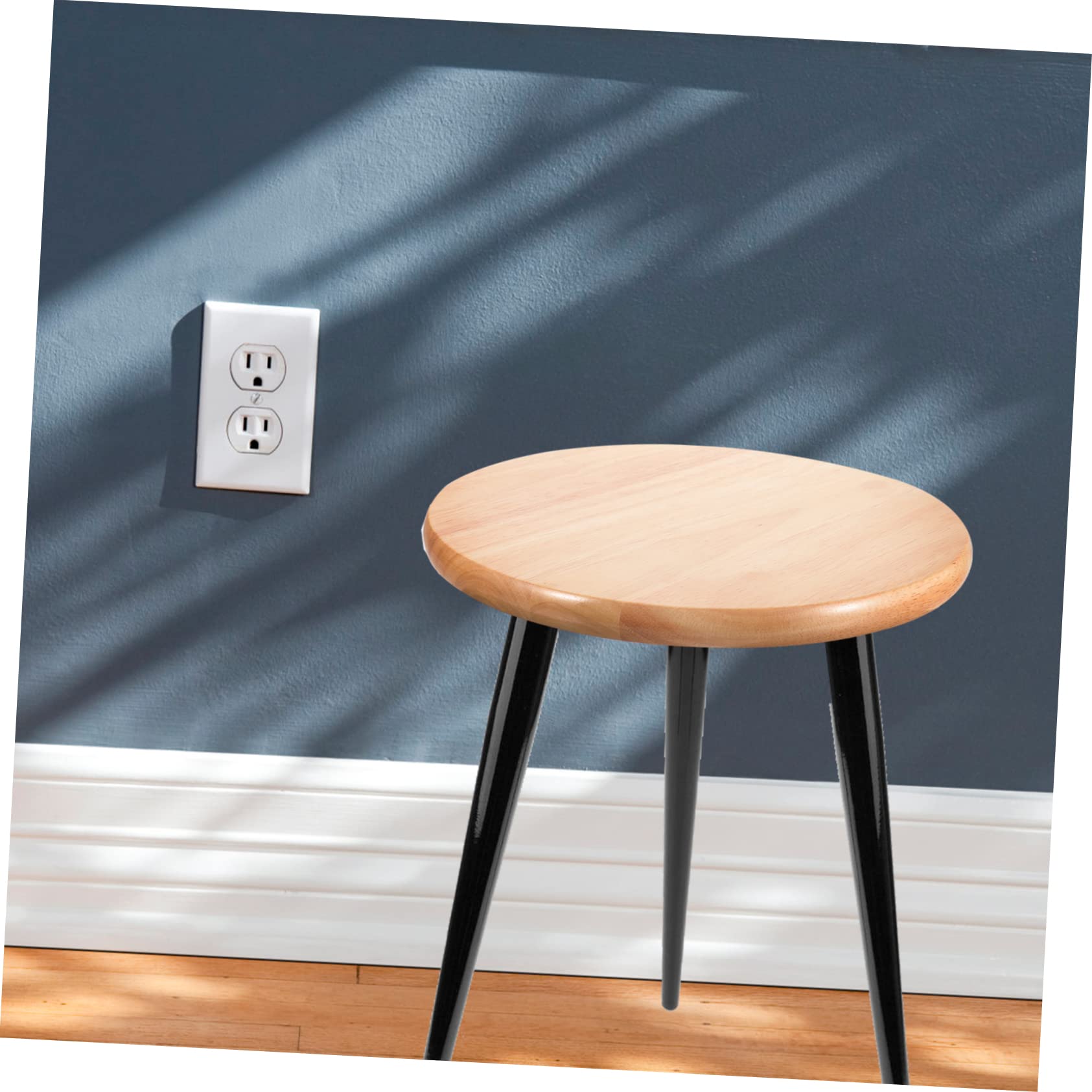 丸スツール伸縮式鉄フレームにパイン座面type D