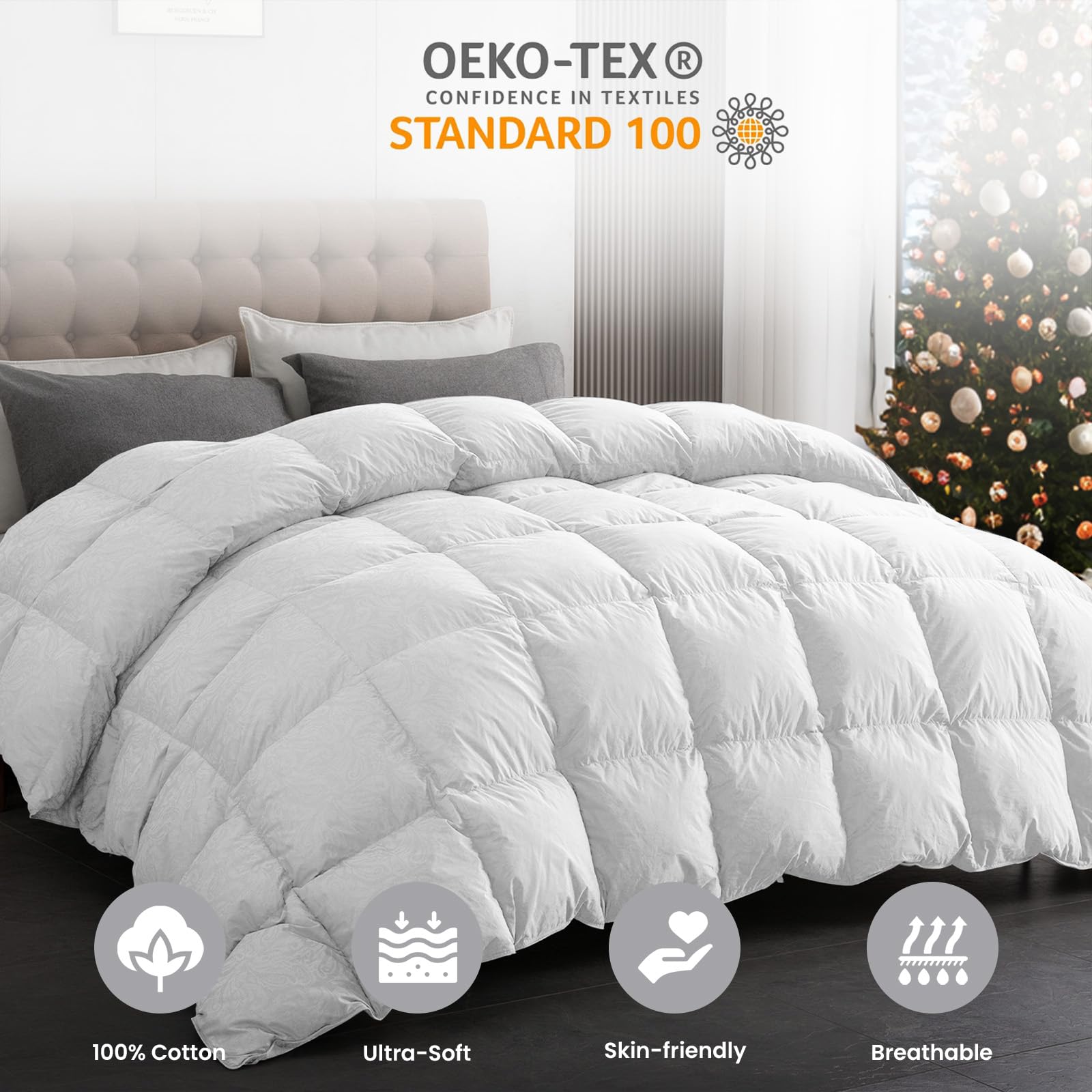 Piumone In Piuma D'Oca Jacquard Cachemire (228x248 Queen): Il Lusso Che Ti Abbraccia In Ogni Stagione - 2