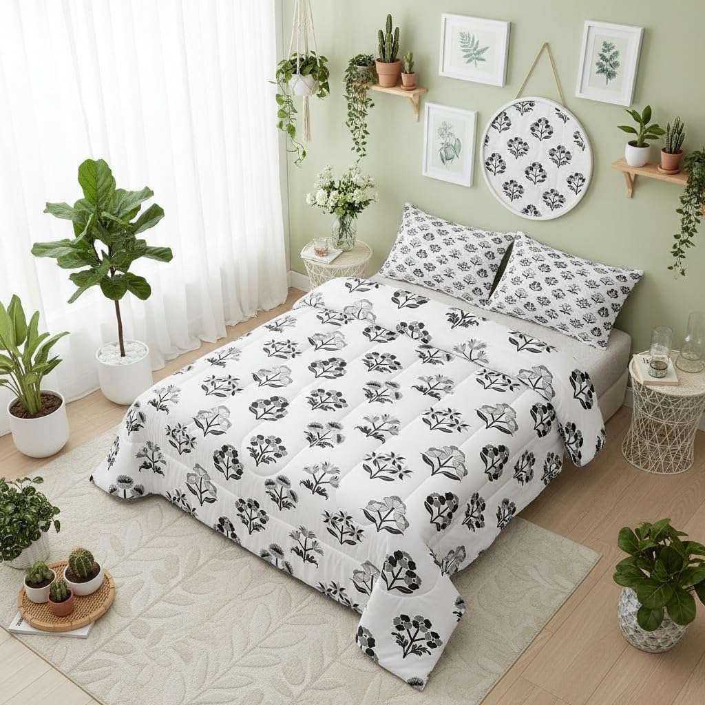 Castle Fairy Coconut Tree Kids Queen Comforter Sets,Gradient Pink Sunset Bedding Set for Women Men Children,Ocean Seaside Landscape 3 Pieces Quilt Sets,Tropical Plants Duvet Insert,2 Pillow Cases