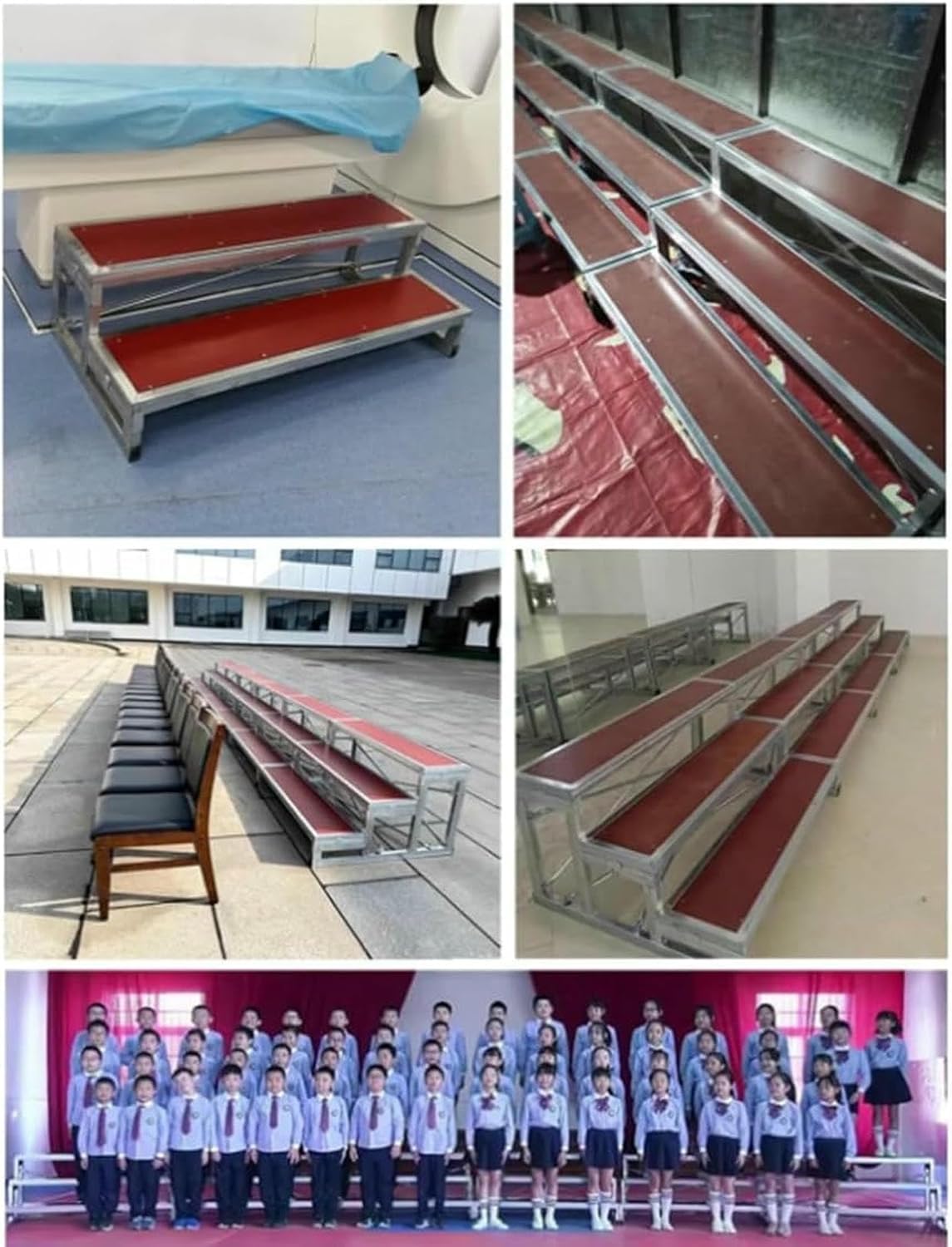 Suelo modular para escenario, escalones antideslizantes para coro, plataformas ecológicas para escuelas e iglesias