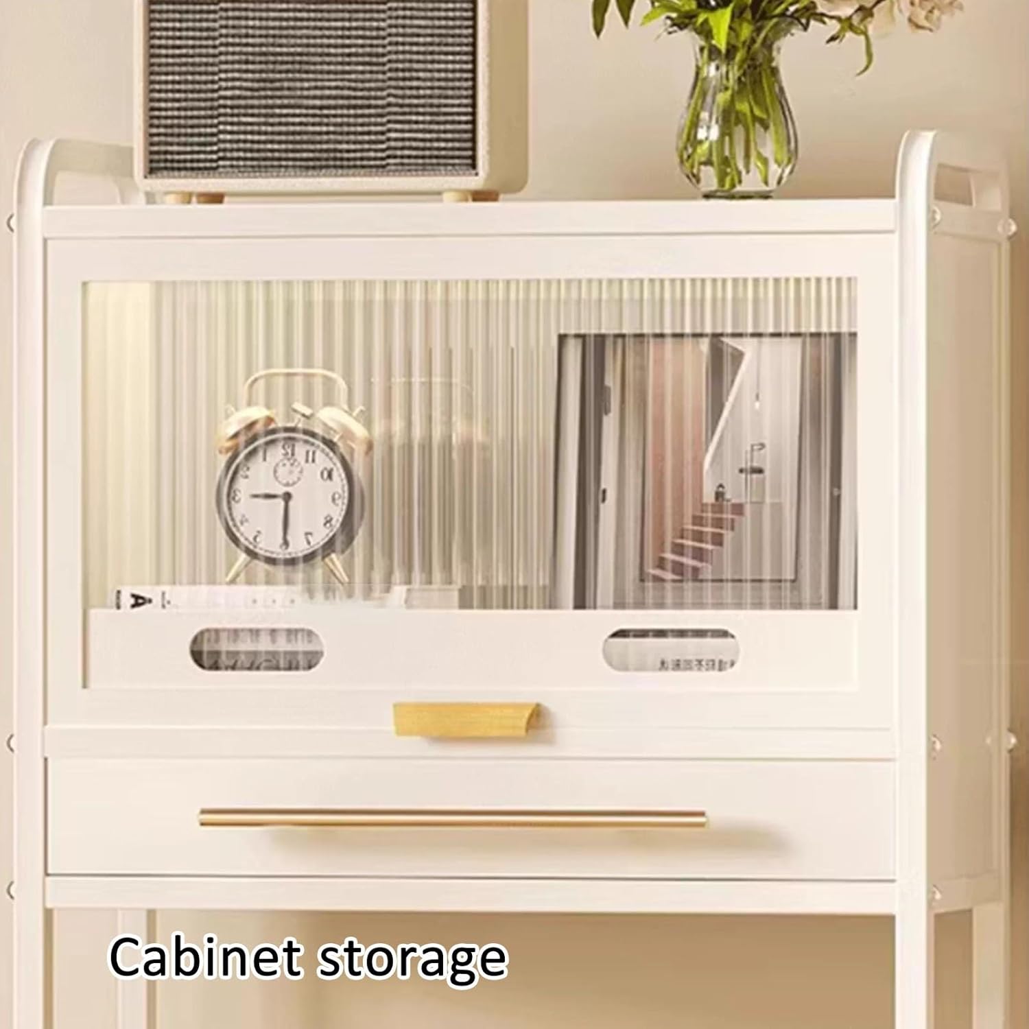 JKGHK Sweeping Robot Stand Rack, Storage Rack Above The Sweeping Robots with Wheels, Entryway Hallway Double-Tier Robot Vacuum Cleaner Shelf, for Bedroom, Office