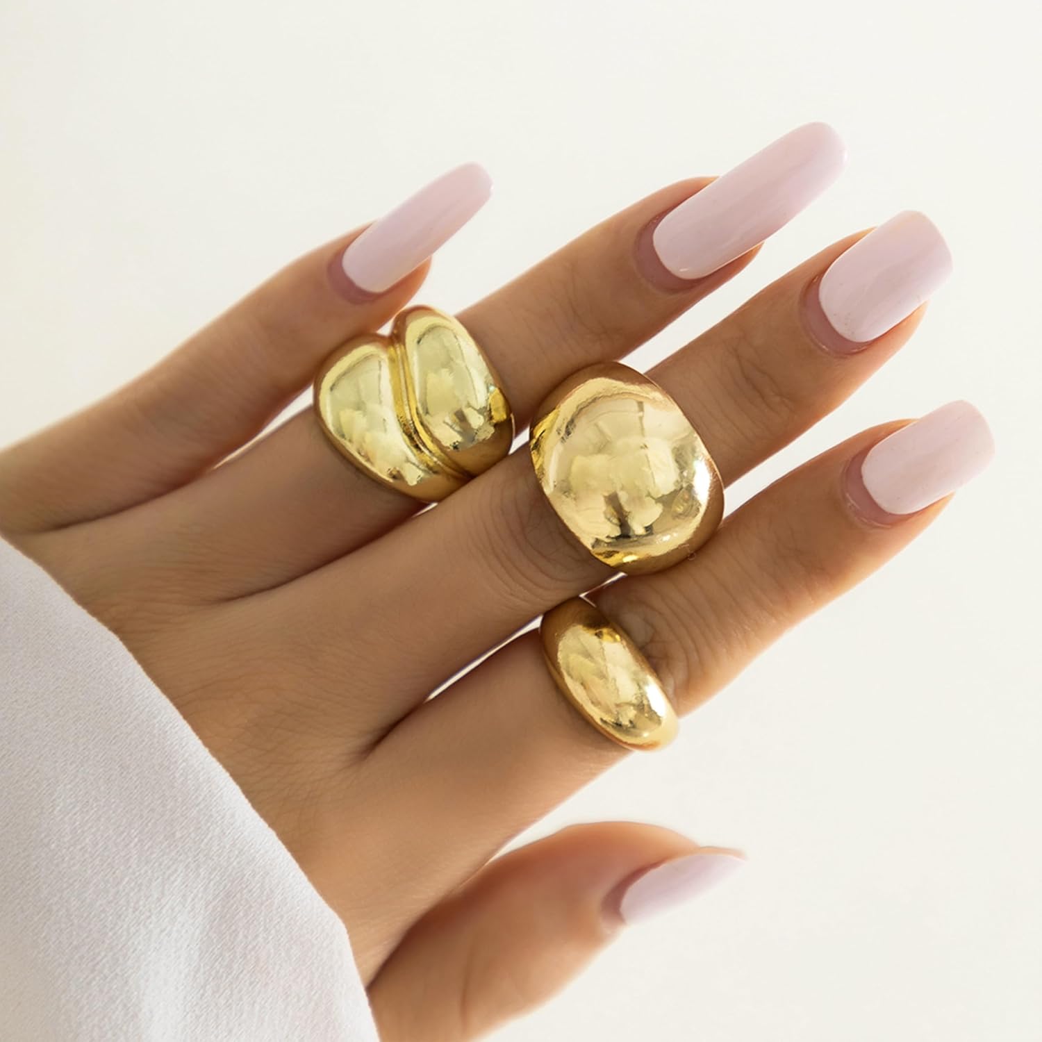 Chunky Gold Rings for Women Vintage Gold Rings Set Boho Statement Knuckle Ring Gold Stackable Rings Jewelry Gifts for Women - Image 3