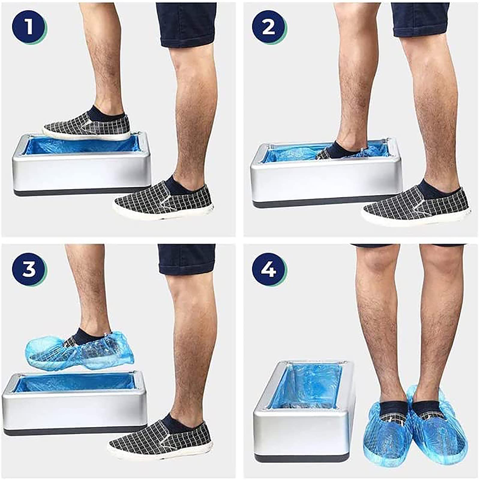 Dispenser automatico di copriscarpe usa e getta con 200 copriscarpe in plastica usa e getta, copertura portatile per casa, ufficio e ufficio