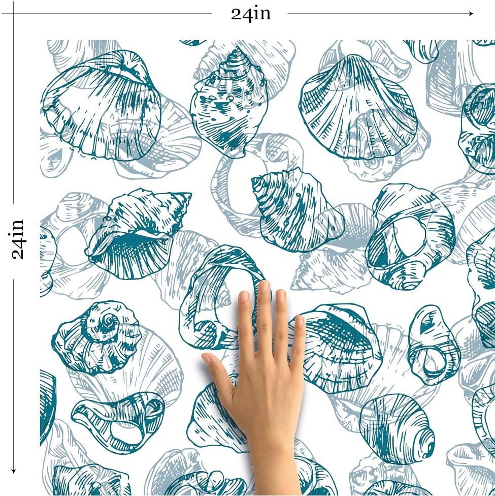 Walls By Me Peel and Stick White Illustration Nautical Removable Wallpaper 6522-2ft x 4ft (61x122cm)