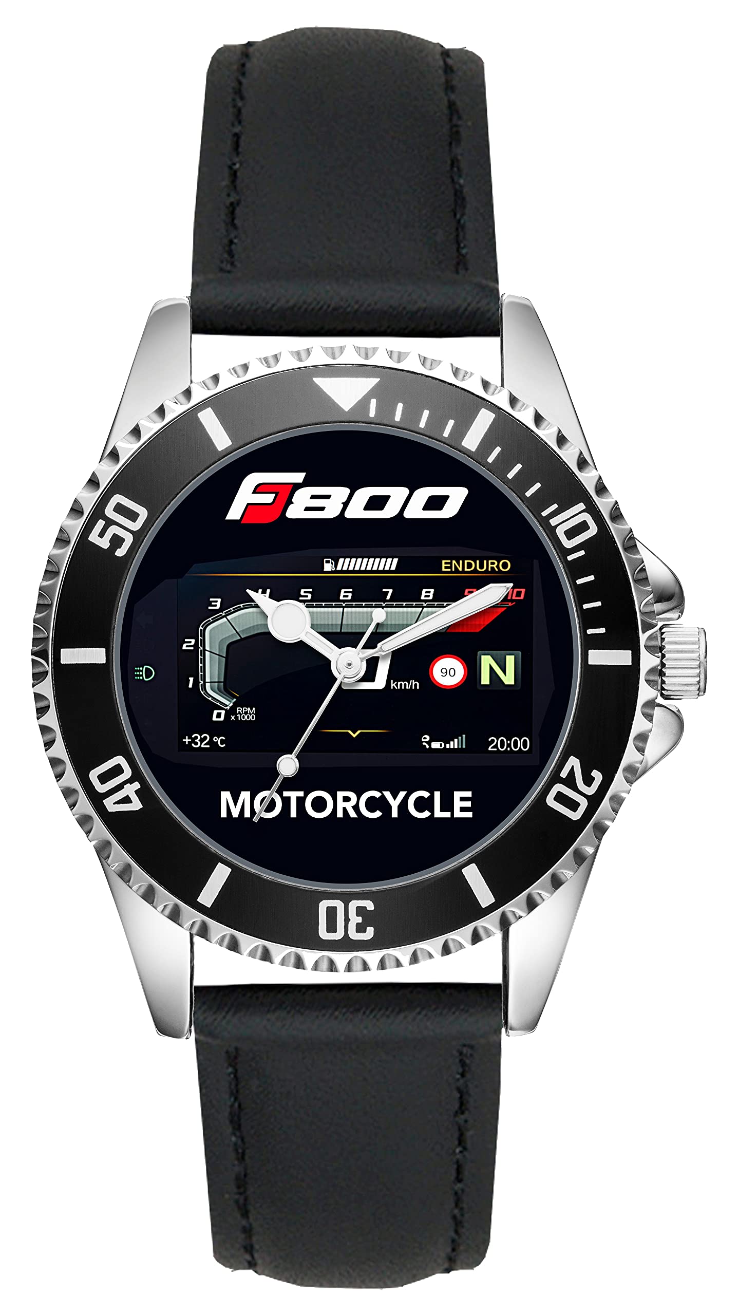 KIESENBERG Orologio Da Uomo Per Fan Fiat 500 - Design Cockpit, Quarzo, Cinturino In Pelle, Diametro 43 Mm - 3