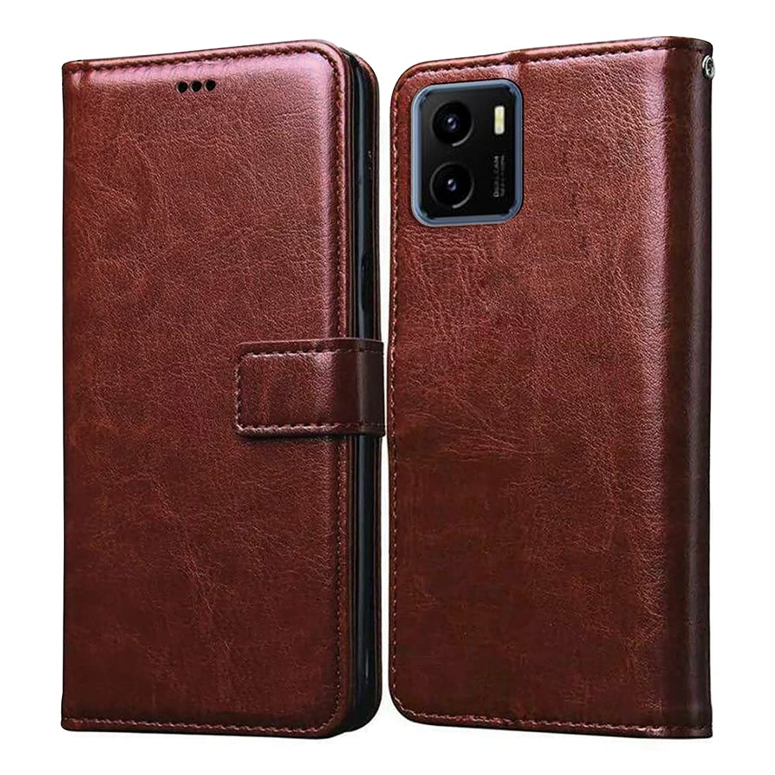 Casotec Flip Cover for Vivo Y15s (2021) | Premium Leather Finish | Inbuilt Pockets & Stand | Flip Case for Vivo Y15s (2021) (Brown) (B09RWVWN5D) Amazon Price History, Amazon Price Tracker