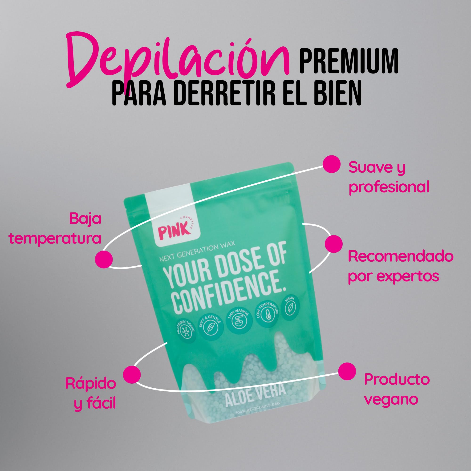 Next Generation Wax Aloe Vera - Perlas de cera (800 g, adecuadas para pieles sensibles, cera vegana sin tiras de fieltro a partir de 1 mm de longitud de cabello)