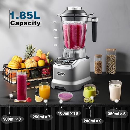 Miniatura 2 de AMZCHEF Licuadora profesional para batidos, 4 funciones, licuadora de batidos de 1800 W, jarra de 63 onzastaza para llevar de 20 onzas, hielo y