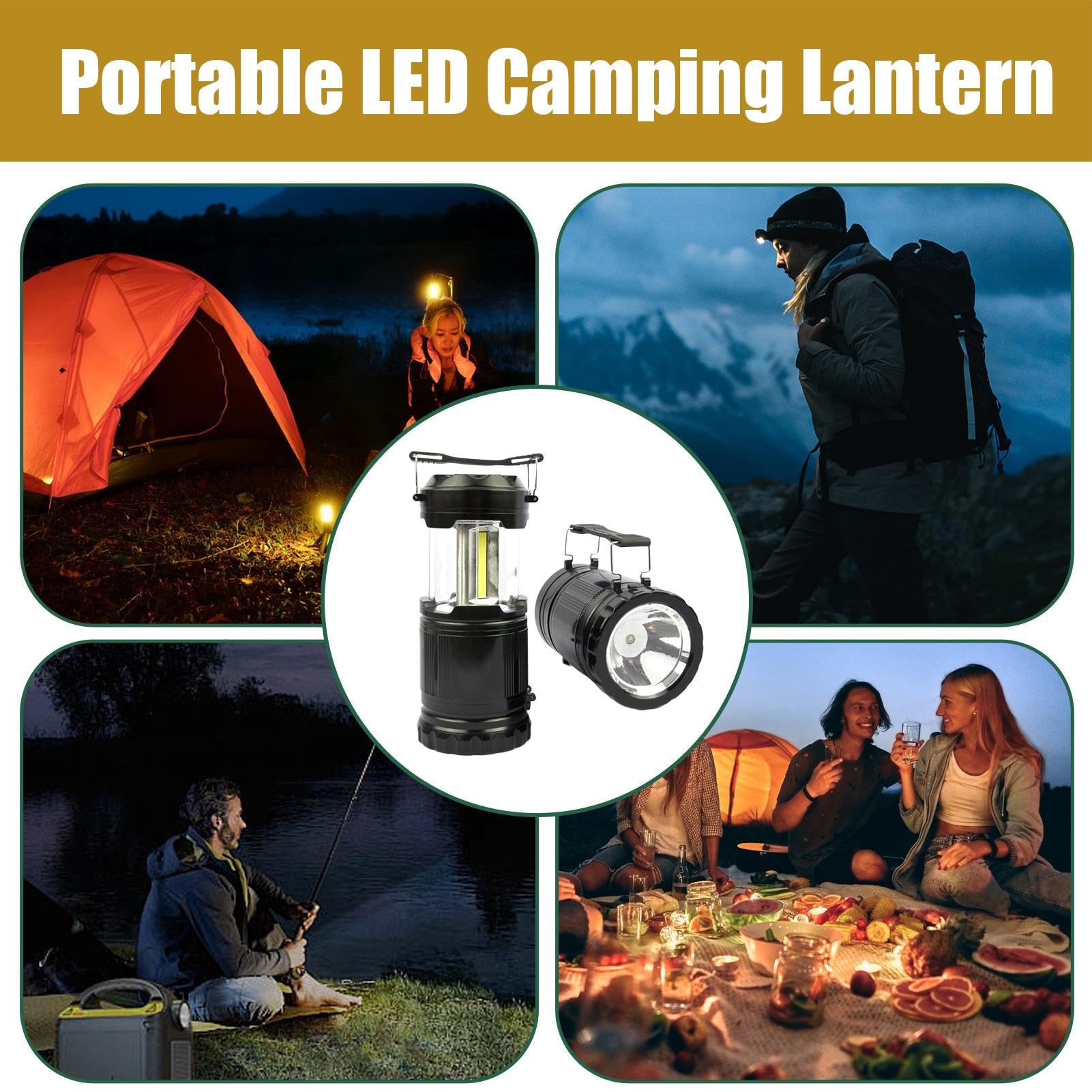 Lampe de Camping LED, Lampe Torche Pliable et Portable, Éclairage Extérieur Longue Durée Haute Luminosité Multifonction pour Pêche Urgences Randonnée Lampe de Camping LED, Lampe Torche Pliable et Portable, Éclairage Extérieur Longue Durée Haute Luminosité Multifonction pour Pêche Urgences Randonnée