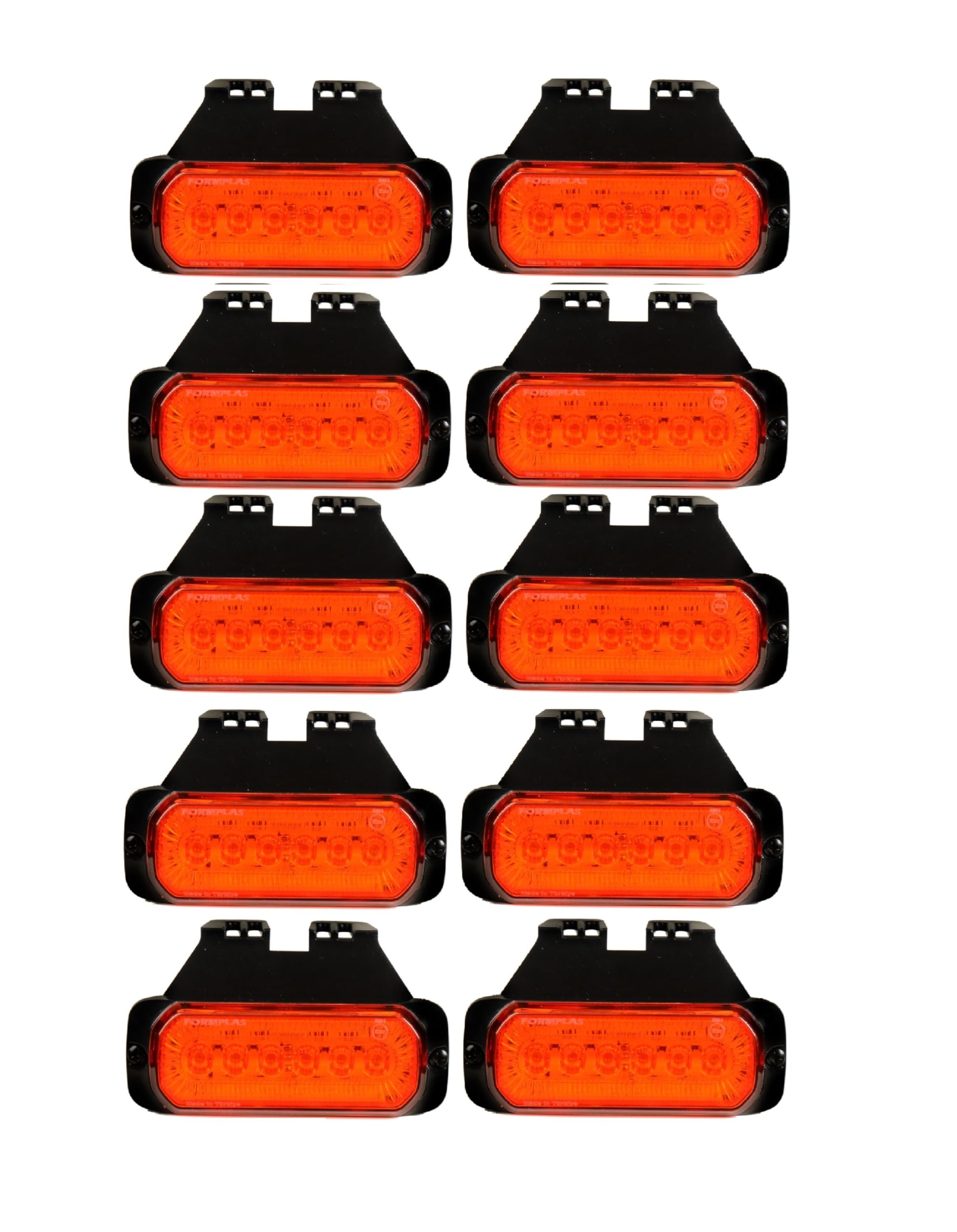 10 sztuk lampek bocznych LED, pomarańczowo-żółte, 12 V, 24 V, światło pozycyjne, 2 funkcje z kierunkowskazem i uchwytem do zawieszenia do ciężarówki, ciężarówki, przyczepy kempingowej, przyczepy