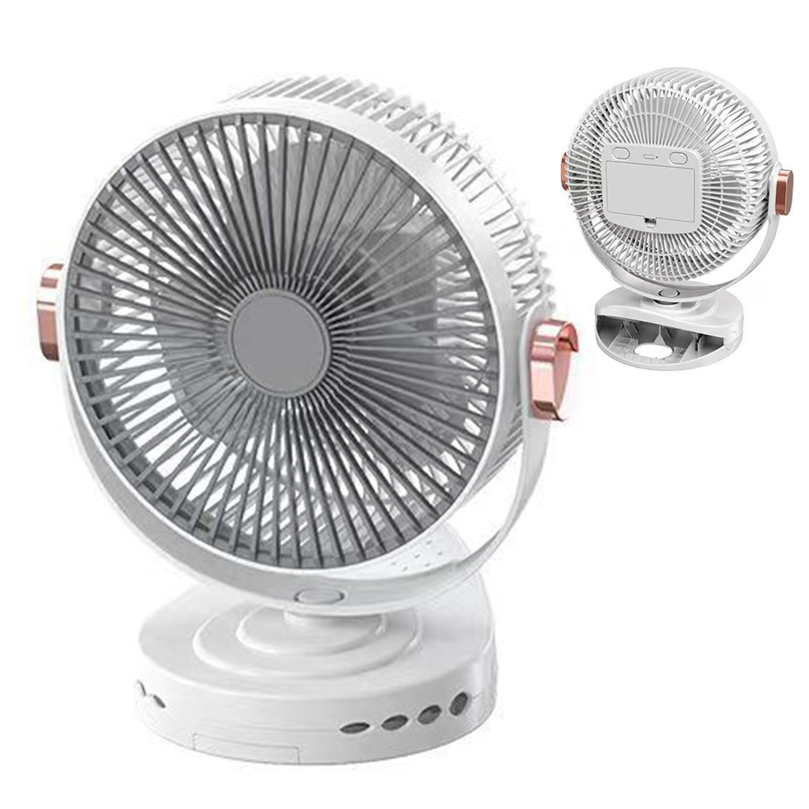 Ventilador de escritorio silencioso con pinza para el calor en el coche