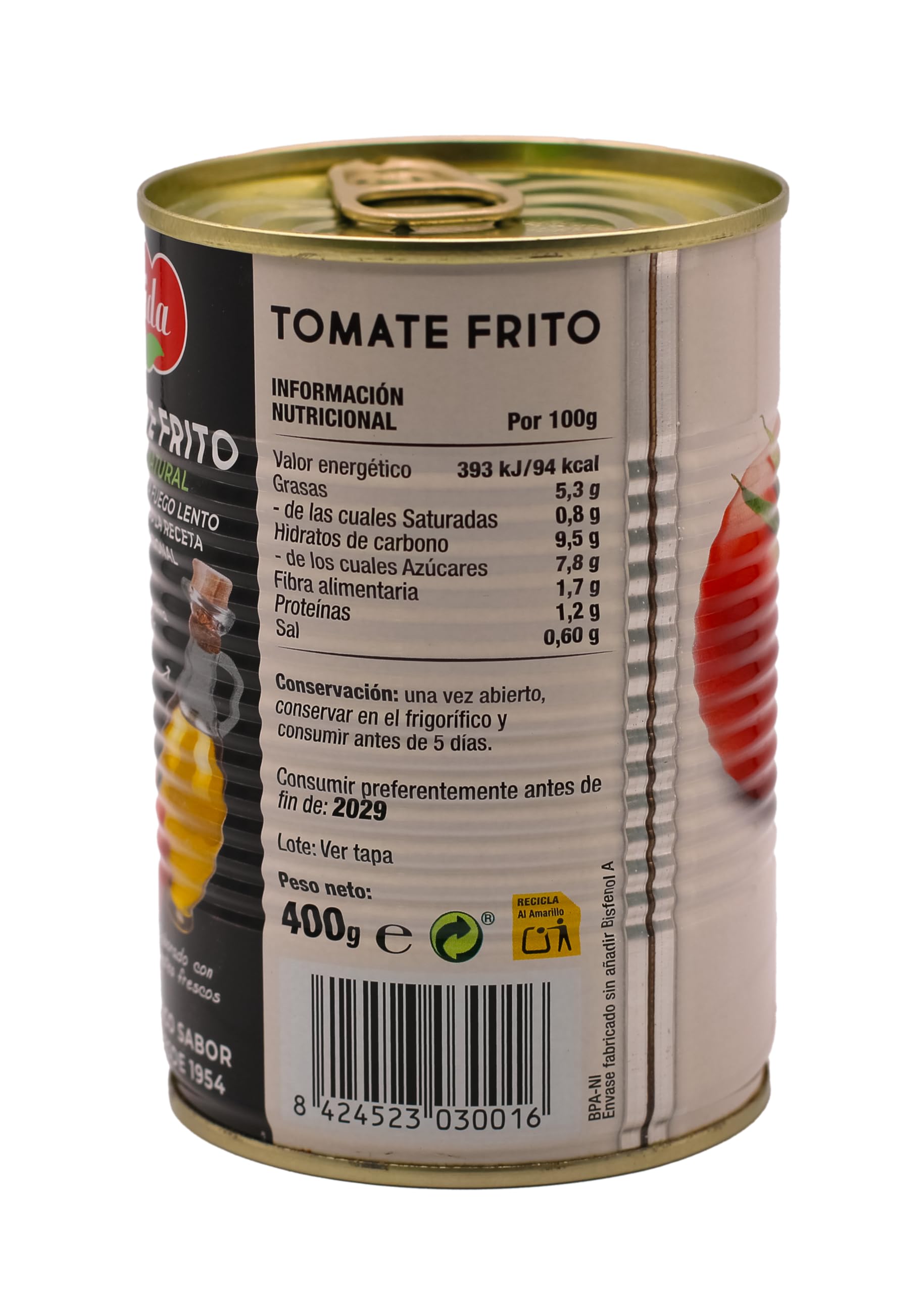 Hida Tomate Frito con Aceite de Oliva Virgen Extra 400g x 6 Latas