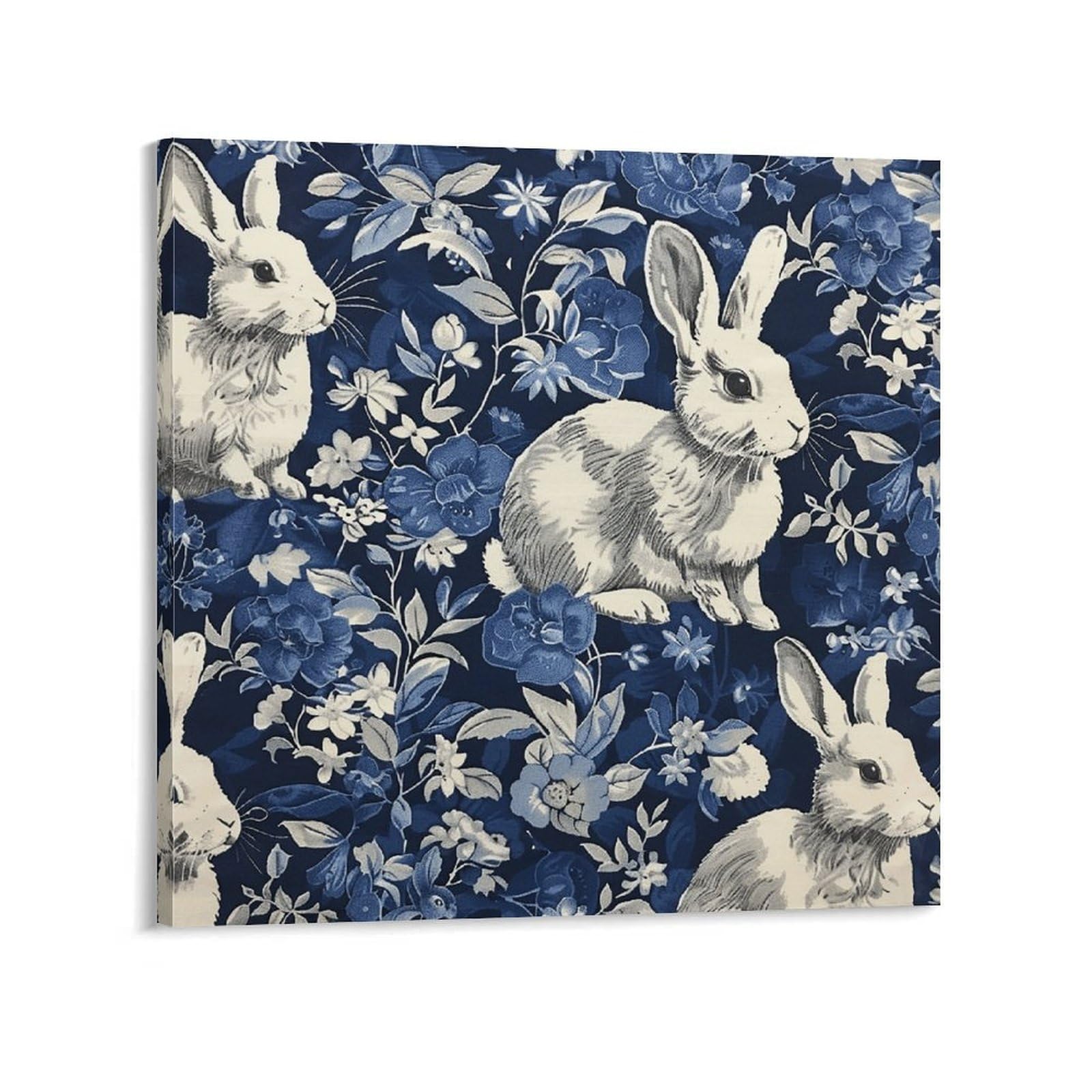KLOPH A Bunch of Rabbits Canvas Wall Art for Living Room 08x8inch Modern Artwork Painting for Bathroom Hanging Canvas Prints Aesthetic Wallart for Bedroom Kitchen Office Wall Decor