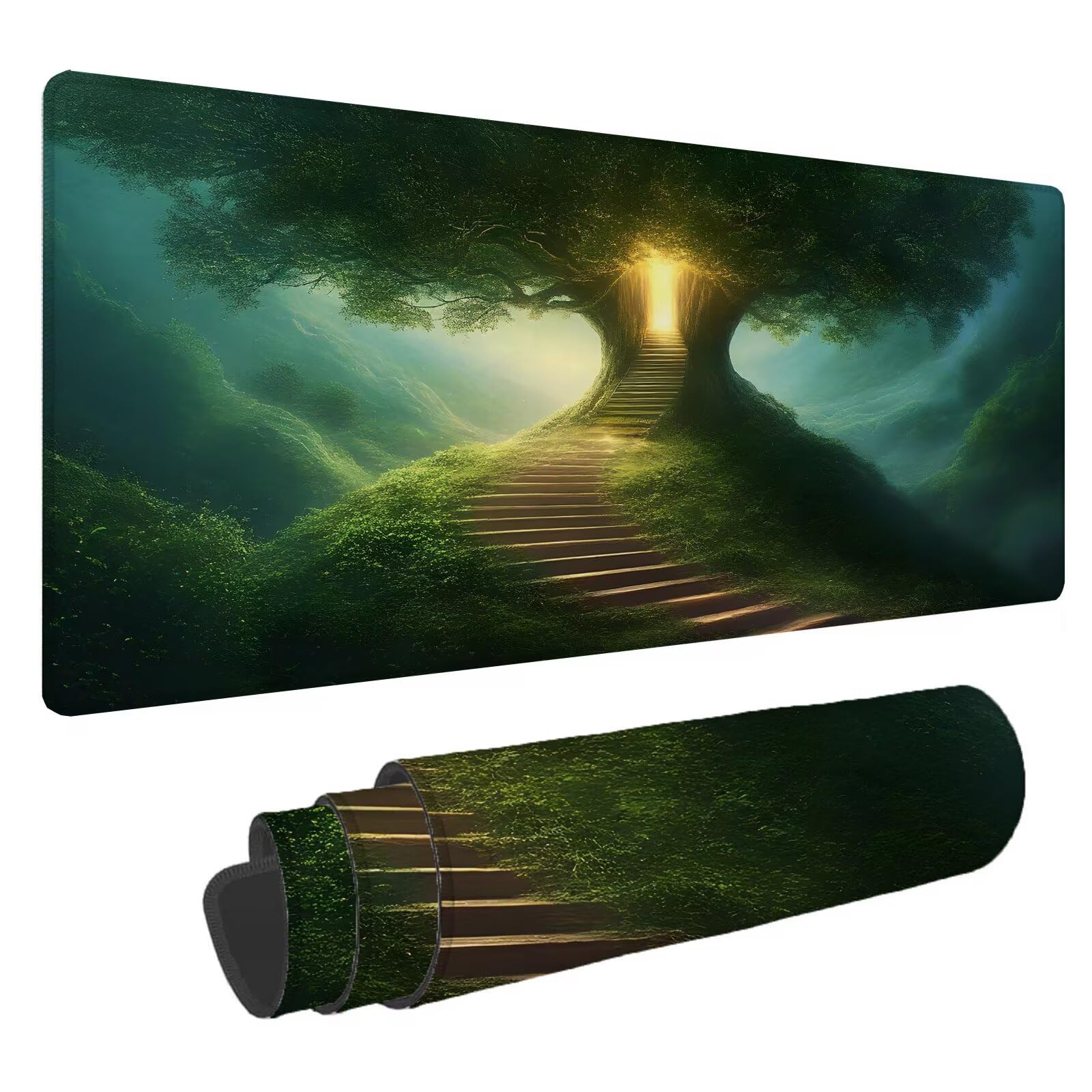 Zielona podkładka pod mysz XXL drzewo 1500 x 800 x 4 mm podkładka pod mysz dla graczy, podkładka pod mysz do laptopa, podkładka pod mysz i podkładka pod mysz antypoślizgowa gumowa podkładka pod mysz,