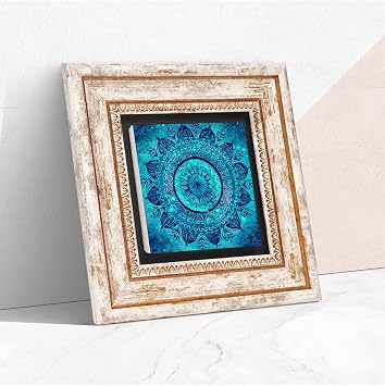 Pinecone Stone Mandala Stone Wall Painting - Framed Stone Painting - Decorative Wall Art - Modern Home and Office Wall Decoration T1-227