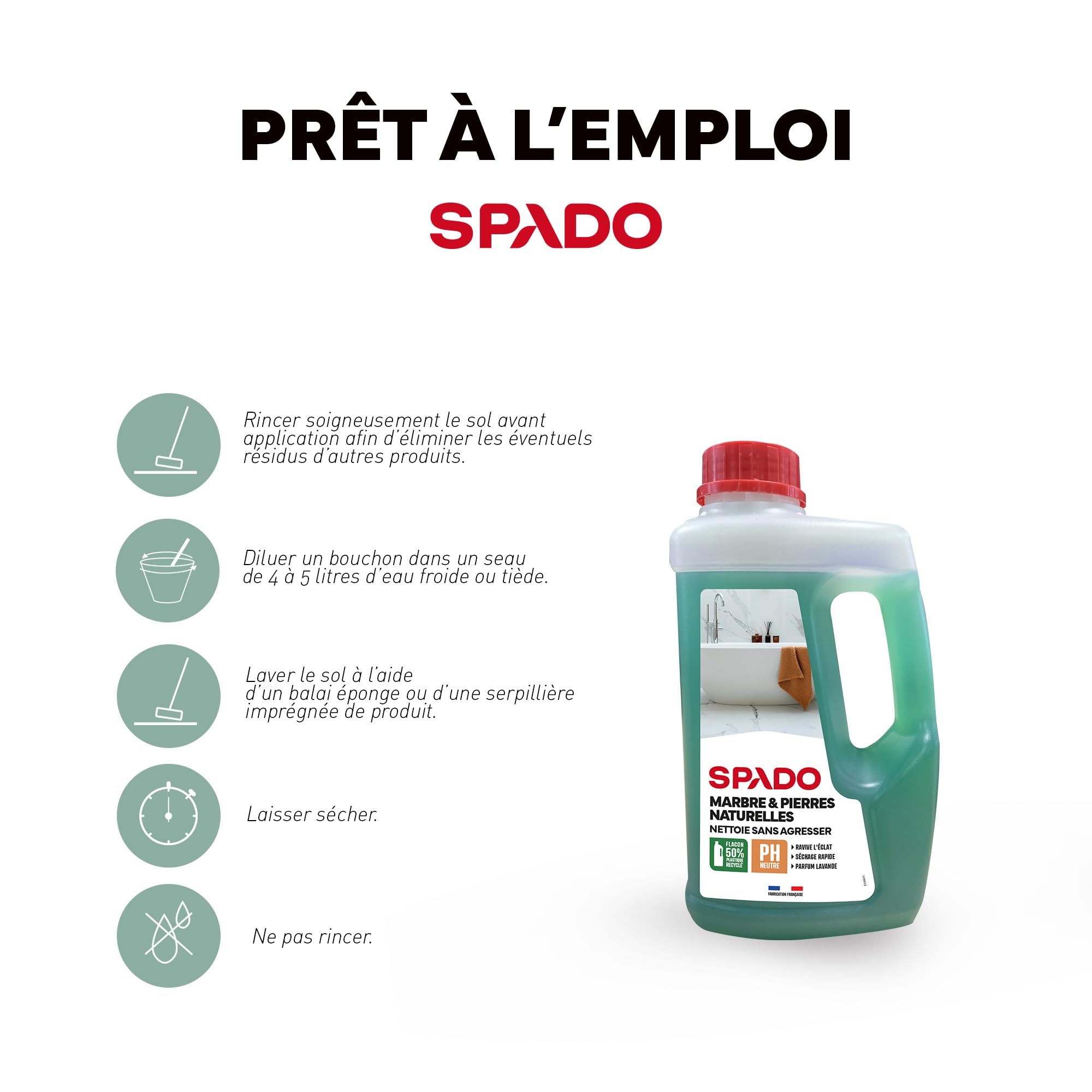 Spado Środek czyszczący do podłóg, marmur, błyszczący, 1 l