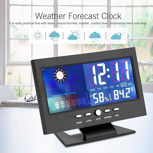 Miniatura 3 de Reloj digital, pantalla digital de temperatura y humedad con alarma, 1224 horas conmutable para actividades y regalos