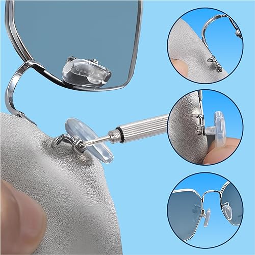 Miniatura 9 de MMOBIEL 150 pares de gafas kit de reparación transparente transparente gafas de ojos almohadillas de soporte de nariz gafas gafas de sol