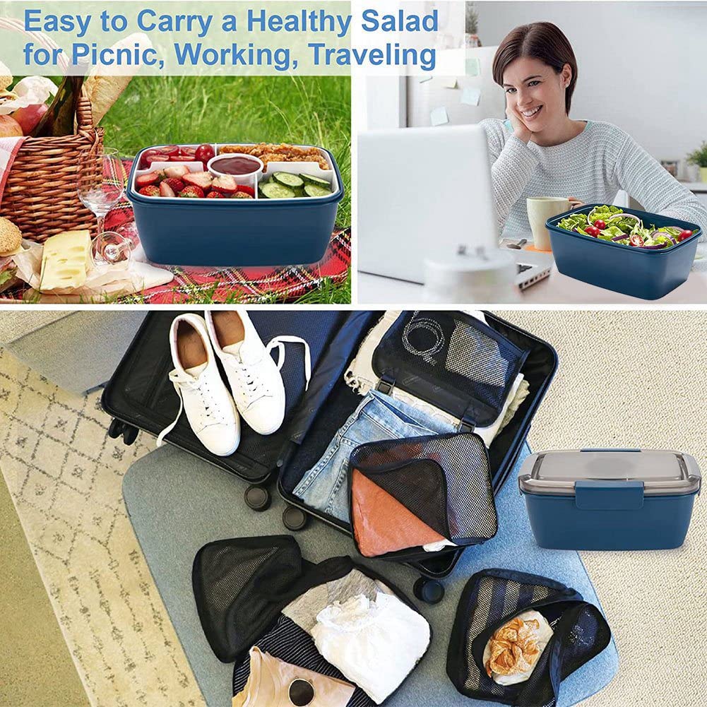 Contenitore Per Pranzo Bento 2 Livelli Con 5 Scomparti – 2000 Ml, Verde, Adatto A Microonde, Per Meal Prep