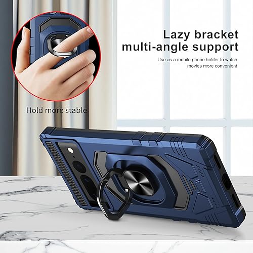 Miniatura 8 de Ailiber Funda para Google Pixel 6A, funda Google 6A con protector de pantalla, soporte de anillo para montaje magnético de automóvil de grado