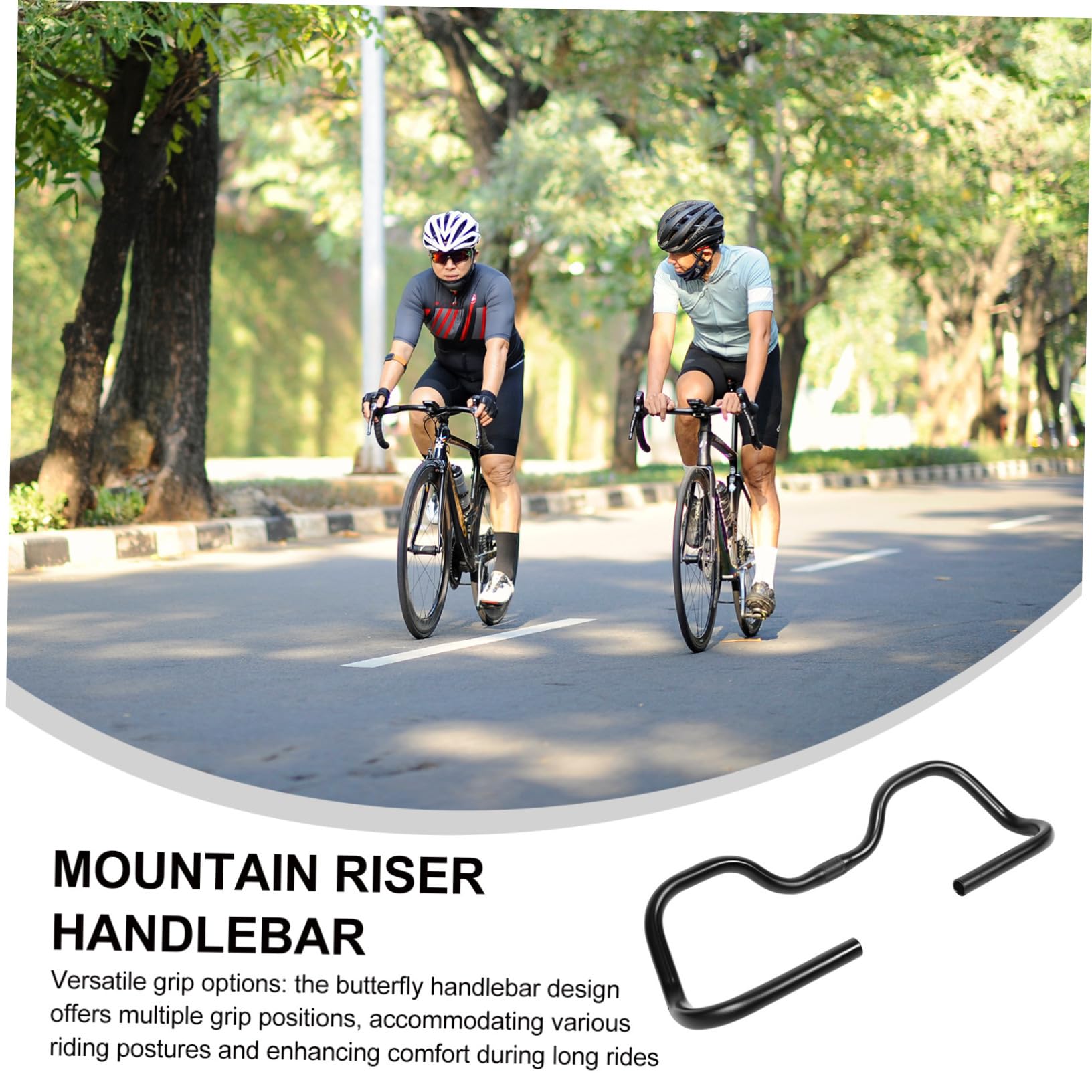 BESPORTBLE Manubrio Farfalla per Mountain Bike Bici da Strada Design Stabile e Ampio Opzioni di Presa Comode Funzione di Rialzo per Comfort Compatibile La Maggior Parte dei Telai delle Bici