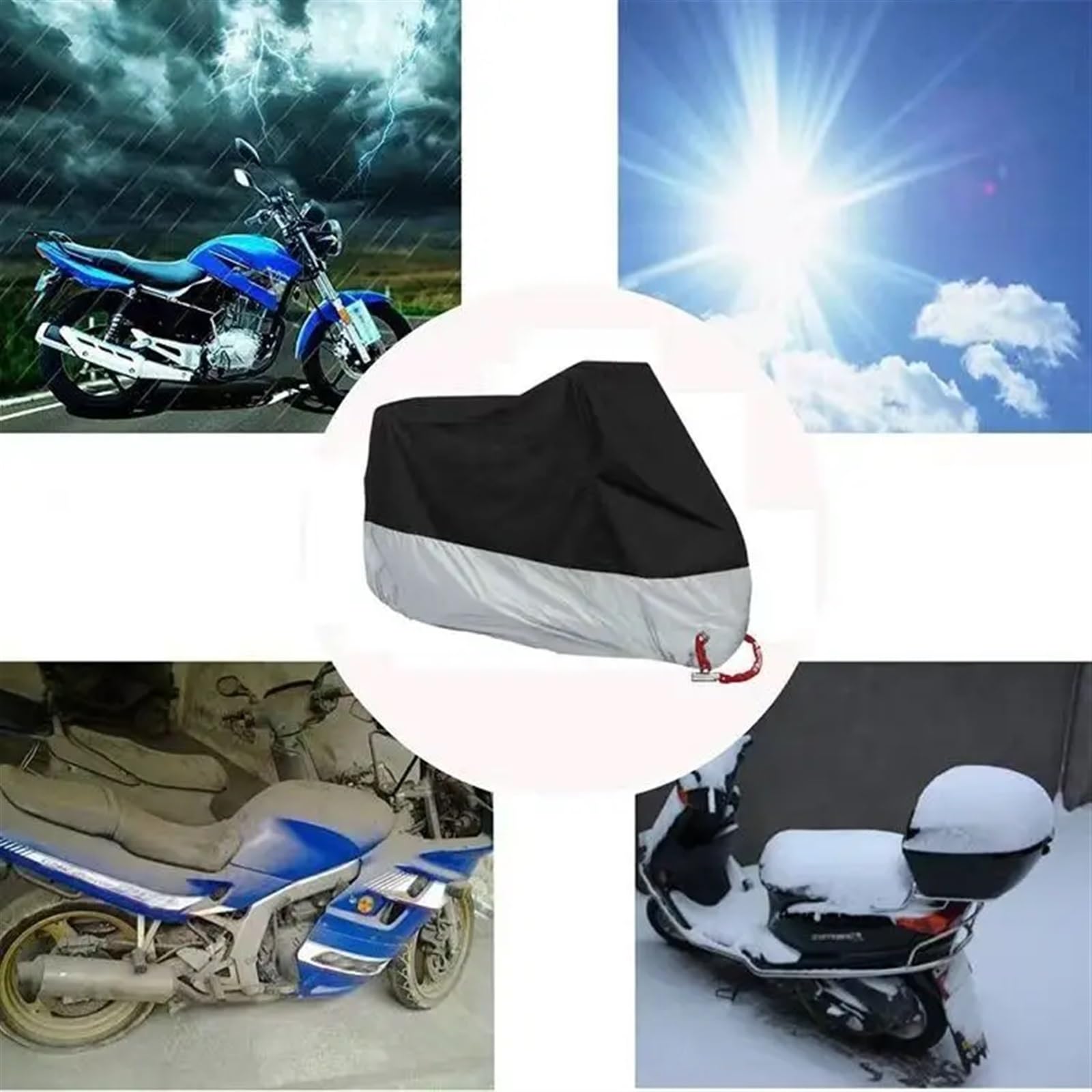 Cubre Moto Impermeable Cubierta de Motocicleta Impermeable a Prueba de Polvo protección UV Scooter 190T Cubierta de Tela Resistente al Desgaste(Orange,3XL for 2201-2300mm)