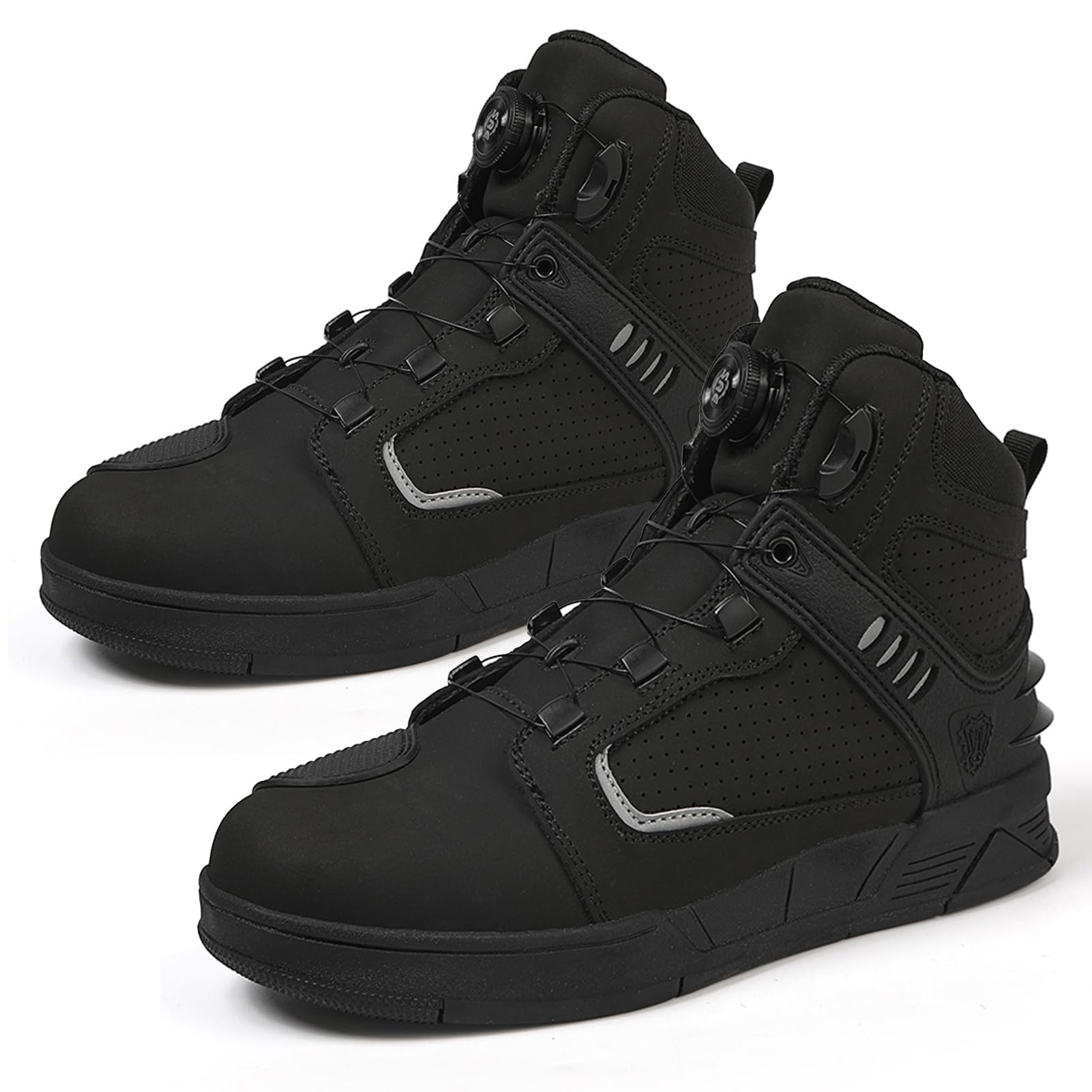 Bottes Motard Street Casual Antidérapantes et Cnfortables Respirantes avec Fermetures à Glissière Latérales Adaptées à Toutes Les Saisons