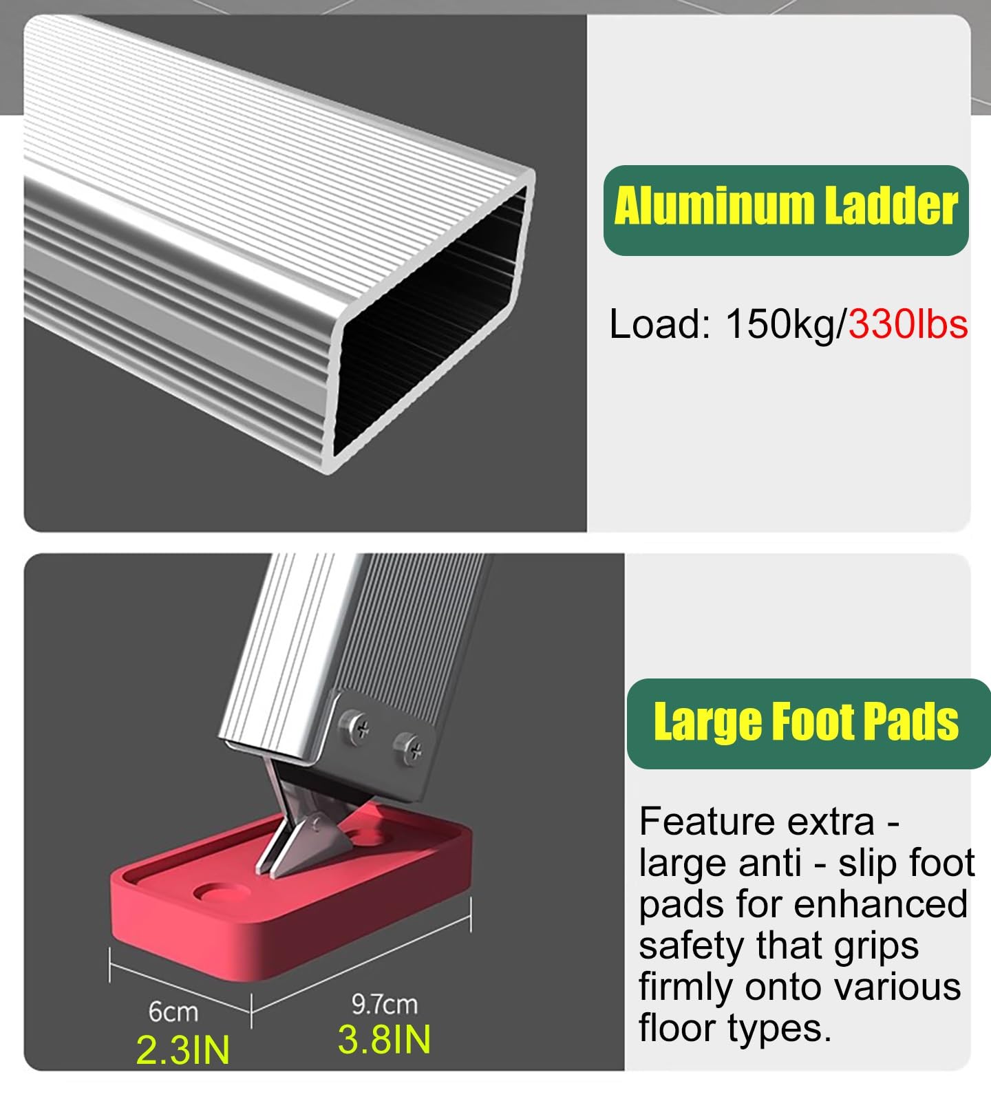 Escalera de escape plegable portátil con peldaños antideslizantes y barra de agarre para ventana, ático, techo y seguridad de almacén industrial