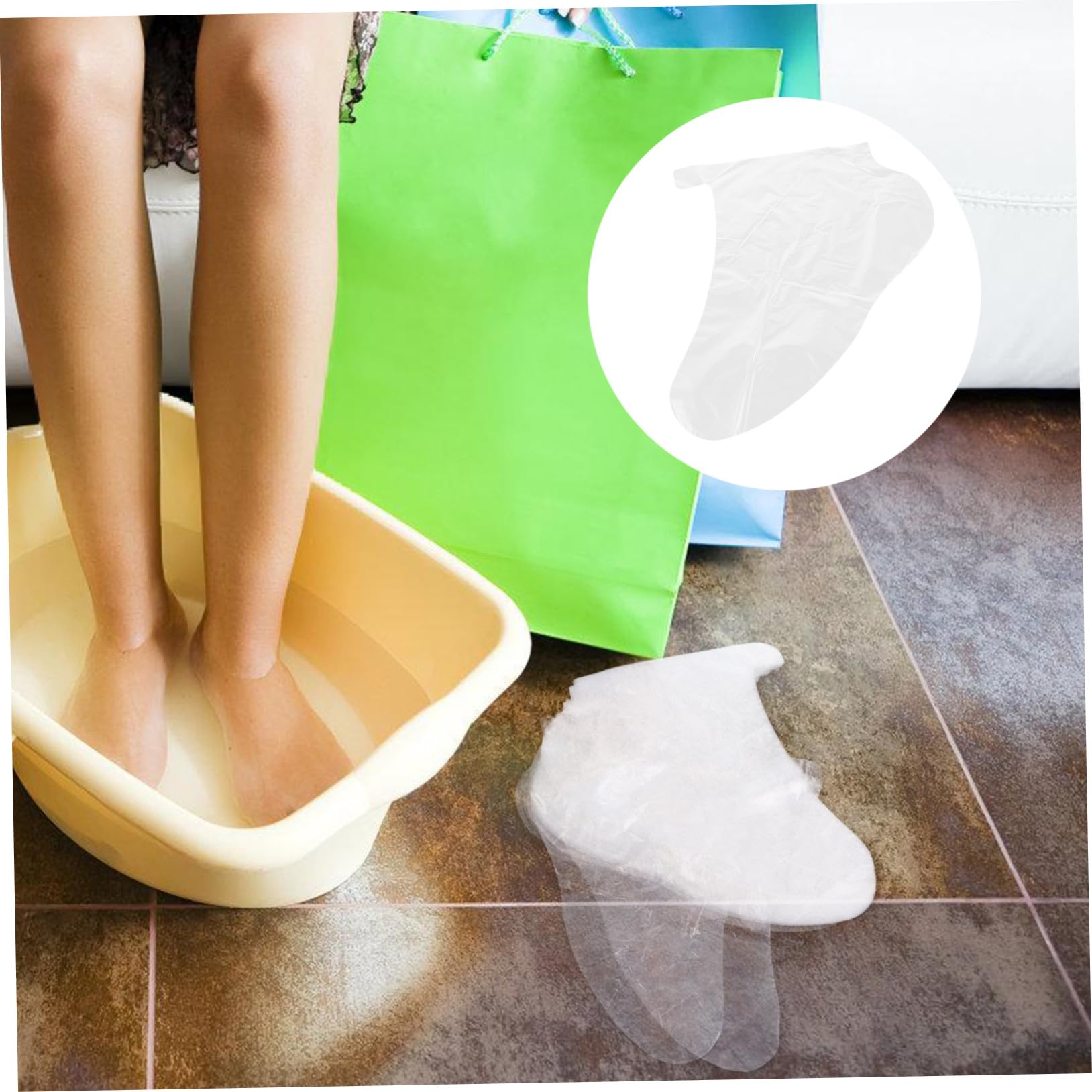 Lot de 1000 Couvre-pieds en Plastique Transparent Jetables pour Bain de Pieds, Résistants aux Odeurs, Longs Tubes en Polyéthylène pour Hydratation et Soin des Pieds