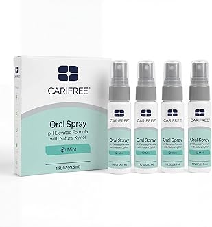 CariFree Oral Spray, Mint Flavored, Xylitol for Moisturization, Neutralizes pH, Fluoride-Free, Freshen Breath, Recommended by Dentists, Dentist Developed, 4 Bottles (1 fl. oz. Each)