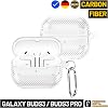 Samsung Galaxy Buds3 / Galaxy Buds3 Pro ve Galaxy Buds 3 FE Uyumlu Karbon Fiber Hybrid Polymer Technology Kulaklık Kılıfı (Şeffaf)