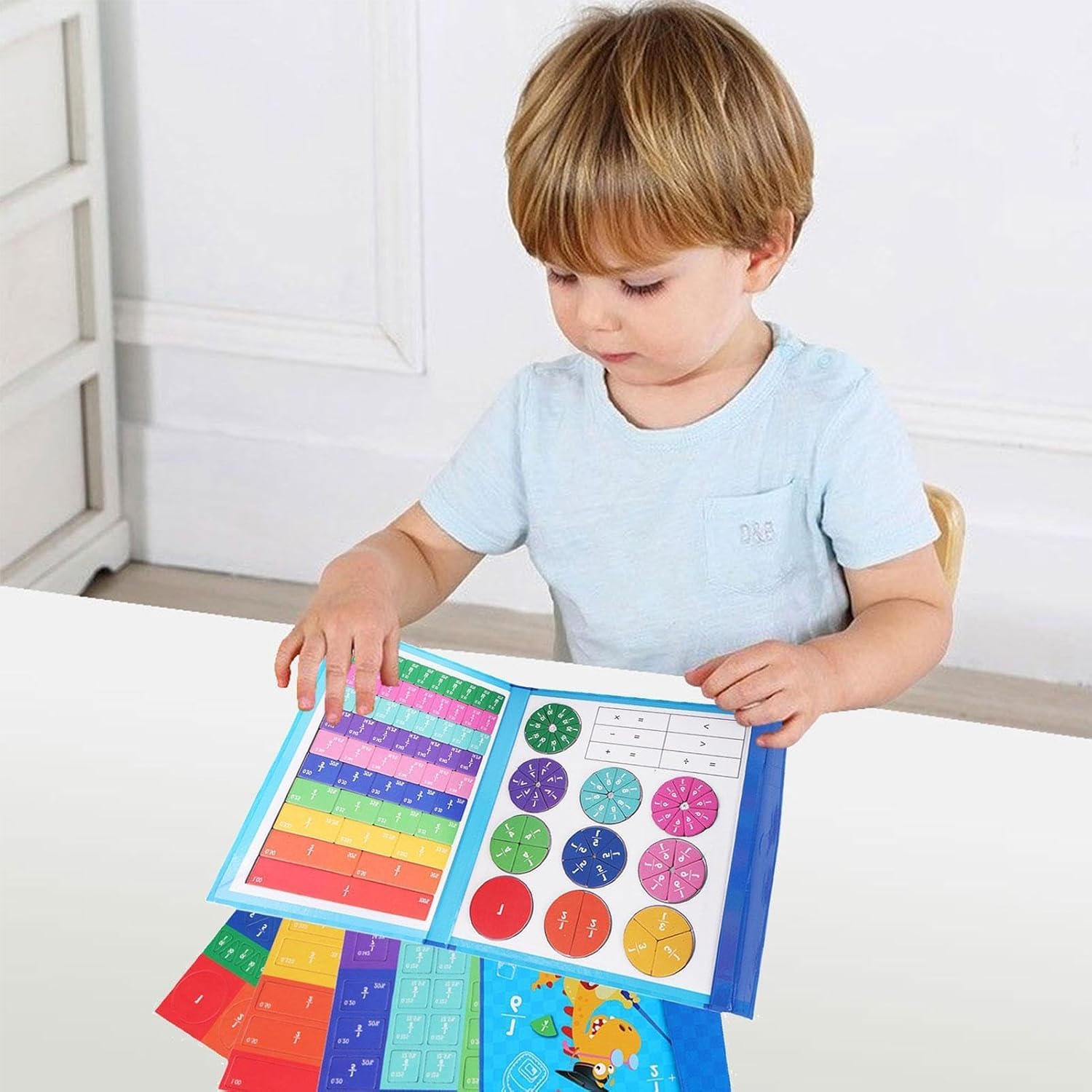 Mathematik-Ressourcen, Magnetische Bruchrechnen Material, Bruchrechnen Material Magnetisch, Magnetische Bruchfliesen und Bruchkreise für 3+ Kinder, Mathe Grundschule Material