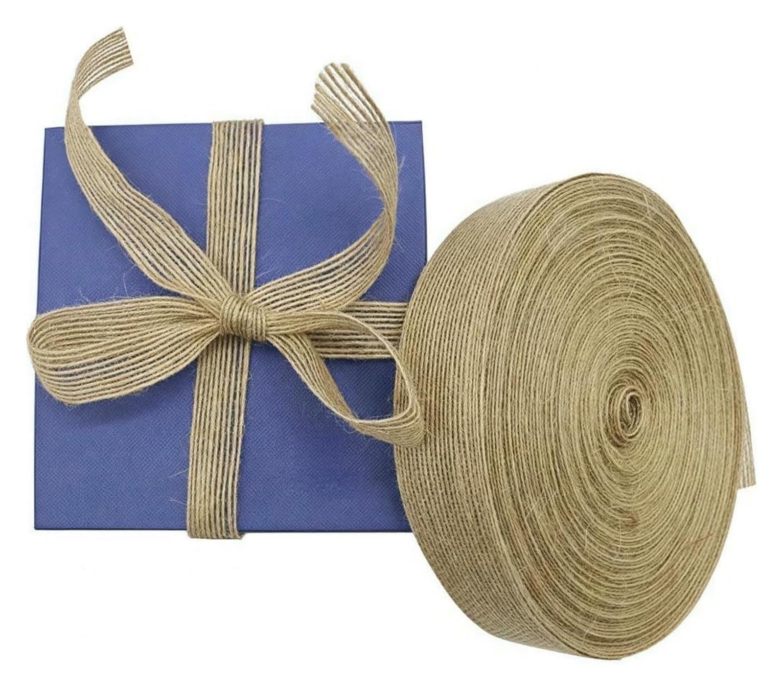 wstążka jutowa, Wstążka jutowa w rolce 6 mm-50 mm x 10 m do samodzielnego pakowania ślubnych dekoracji świątecznych(Aysm-2.5cm)