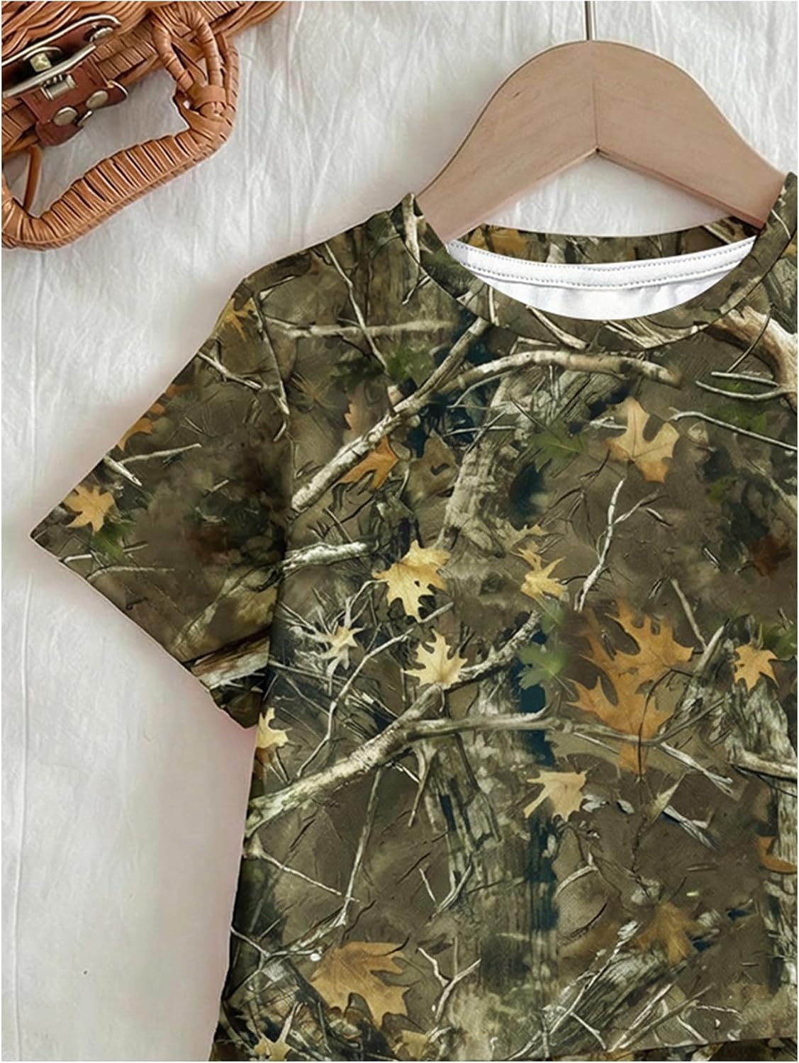 RoseSeek Girl's 2 Piece Summer Outfits Camo T Shirt and Short Set Tracksuit image 5