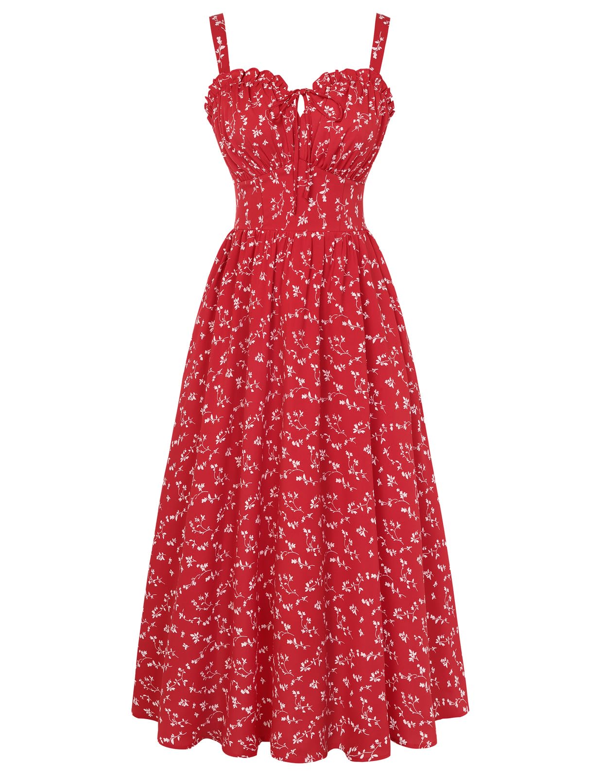 SCARLET DARKNESS Damen Sommerkleid Ärmellos Blumendruck Chiffonkleid Spaghettiträger Strandkleid mit Taschen