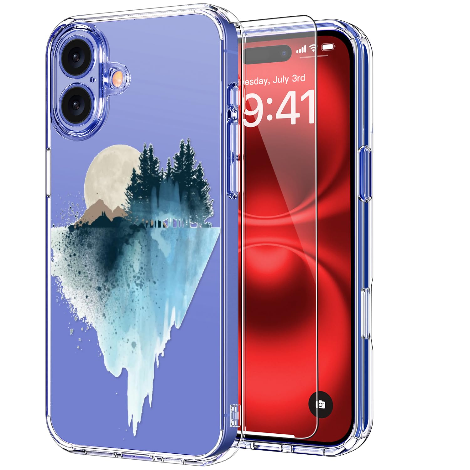 ICEDIO Custodia Per IPhone 8 Plus E 7 Plus Con Fiori, Design Alla Moda, Con Pellicola Protettiva In Vetro, Antiurto, Ricarica Wireless - 2