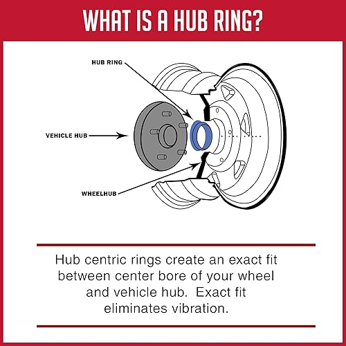 Miniatura 3 de Wheel Accessories Parts 4 anillos centrados de buje de policarbonato de 3.429 in de diámetro exterior de 3.075 in de diámetro exterior para Chevy