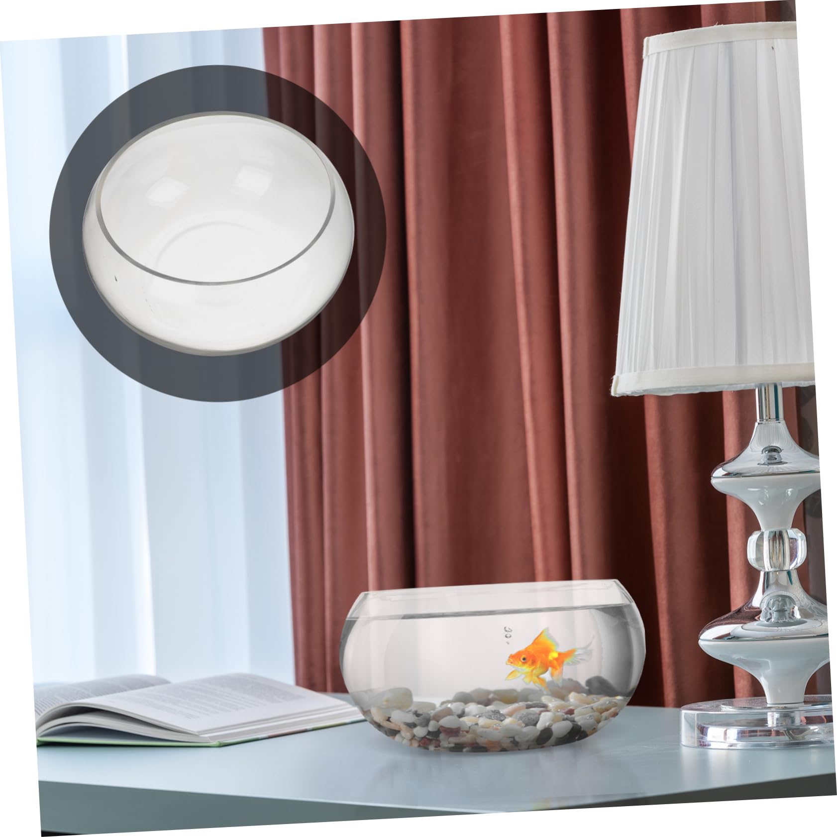 Beaupretty Pecera De Vidrio Transparente para Escritorio Acuático Decorativo para Plantas y Peces Terrario Hidropónico para Hogar y Oficina