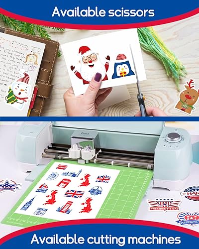 Miniatura 5 de Papel adhesivo imprimible, 25 hojas adhesivas mate y 25 translúcidas para impresora de inyección de tinta, calcomanías blancas, impermeables, de