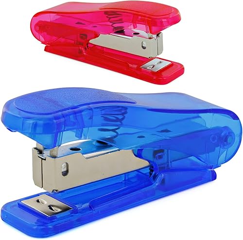 Miniatura 4 de Emraw Grapadora estándar transparente para oficina con 500 grapas, tamaño de escritorio comercial, duradero, elegante, accesorio de escritorio de