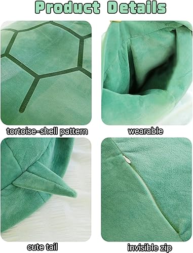 Miniatura 3 de Rruonshully Almohadas de concha de tortuga de 40 pulgadas, diseño de tortuga de peluche, cojín de disfraz de Navidad y Halloween para adultos
