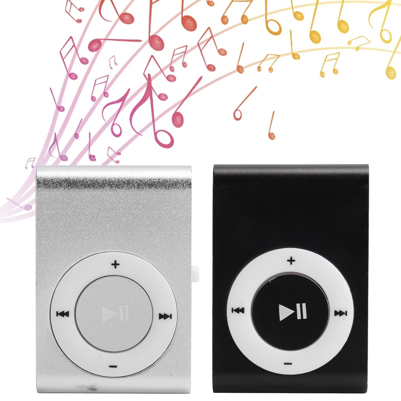 POCREATION Mini Music Player, Portable Digital Music Media Player MiniMP3 BackClip Player with Earphone and USB Cable(Black)