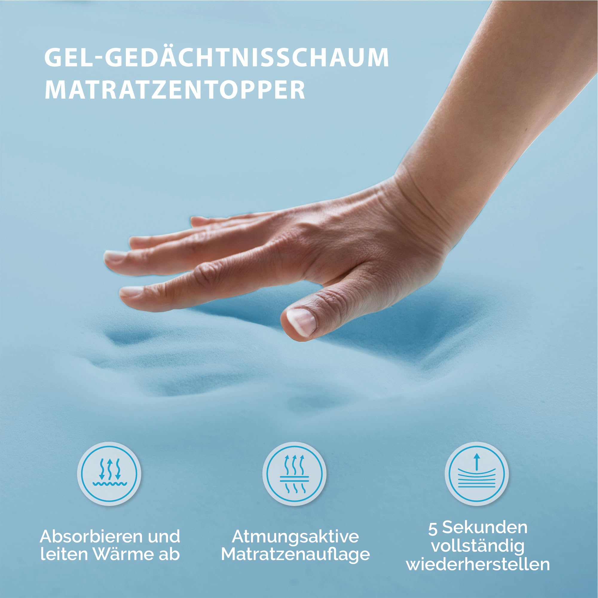 Degrees of Comfort Coprimaterasso 140x200 cm, 10cm H, 2 durezze H2 e H3, memory foam gel per divano letto camper.